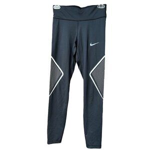 Nike Women's Dri-Fit‎ Black Leggings With Stripe Design - Size XS